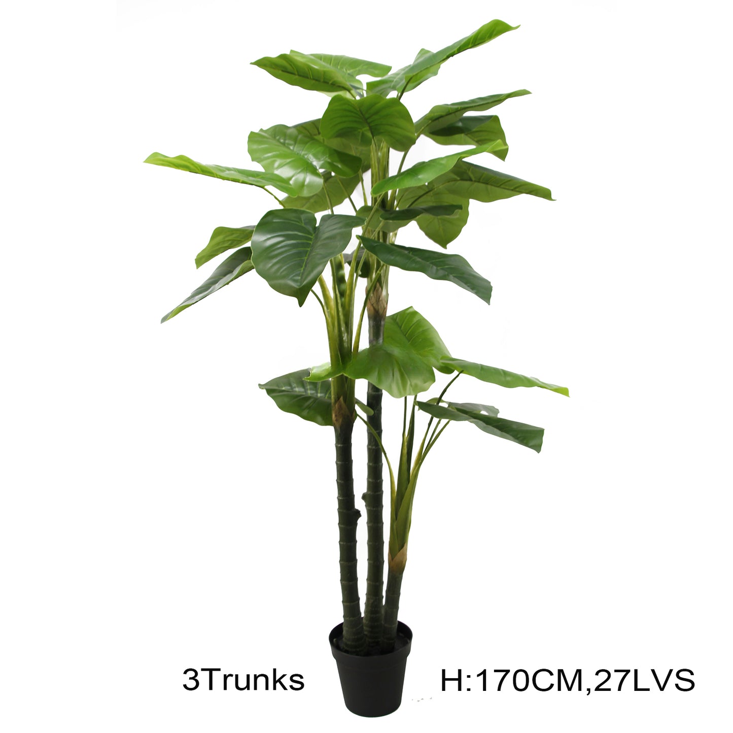 Big 180cm 6Foot Tall 3Trunks 18 Large Leaves Colocasia Esculenta Artificial Wild Taro Plant For Home Office Decor Yooly Plants - YL08120