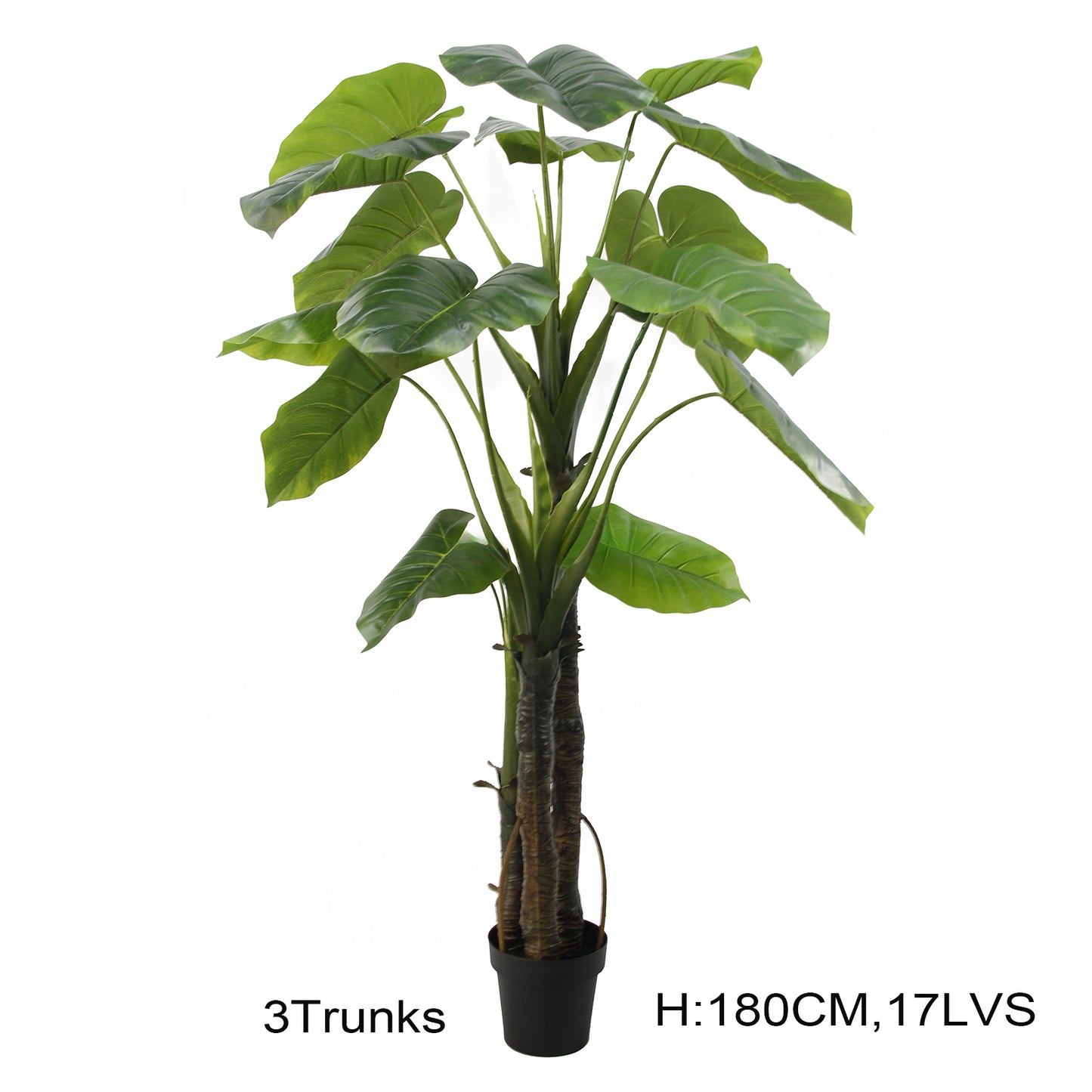 180cm 6Foot Tall 3Trunks 18 Large Leaves Colocasia Esculenta Artificial Wild Taro Plant For Home Office Decor Yooly Plants - YL08120