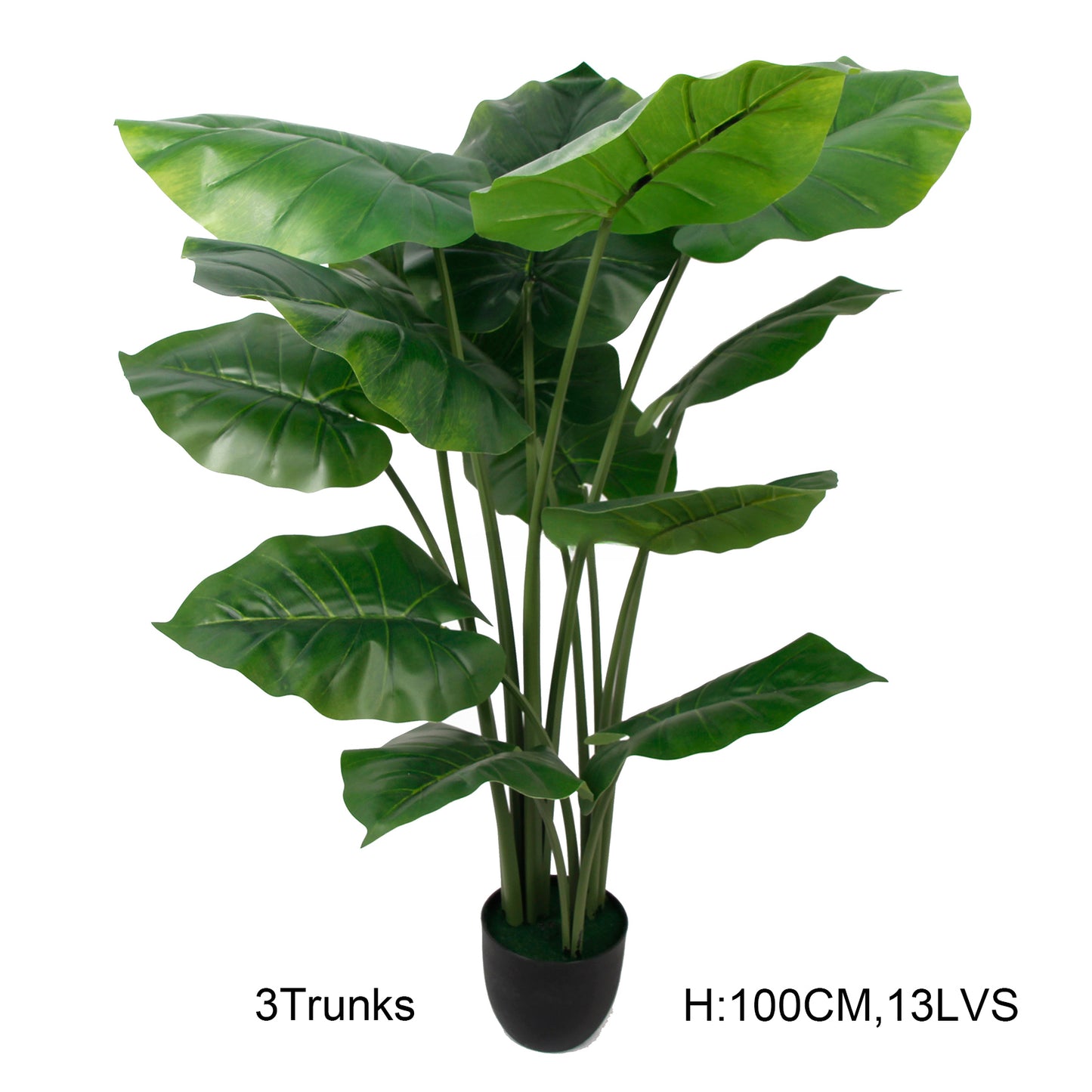 Big 180cm 6Foot Tall 3Trunks 18 Large Leaves Colocasia Esculenta Artificial Wild Taro Plant For Home Office Decor Yooly Plants - YL08120