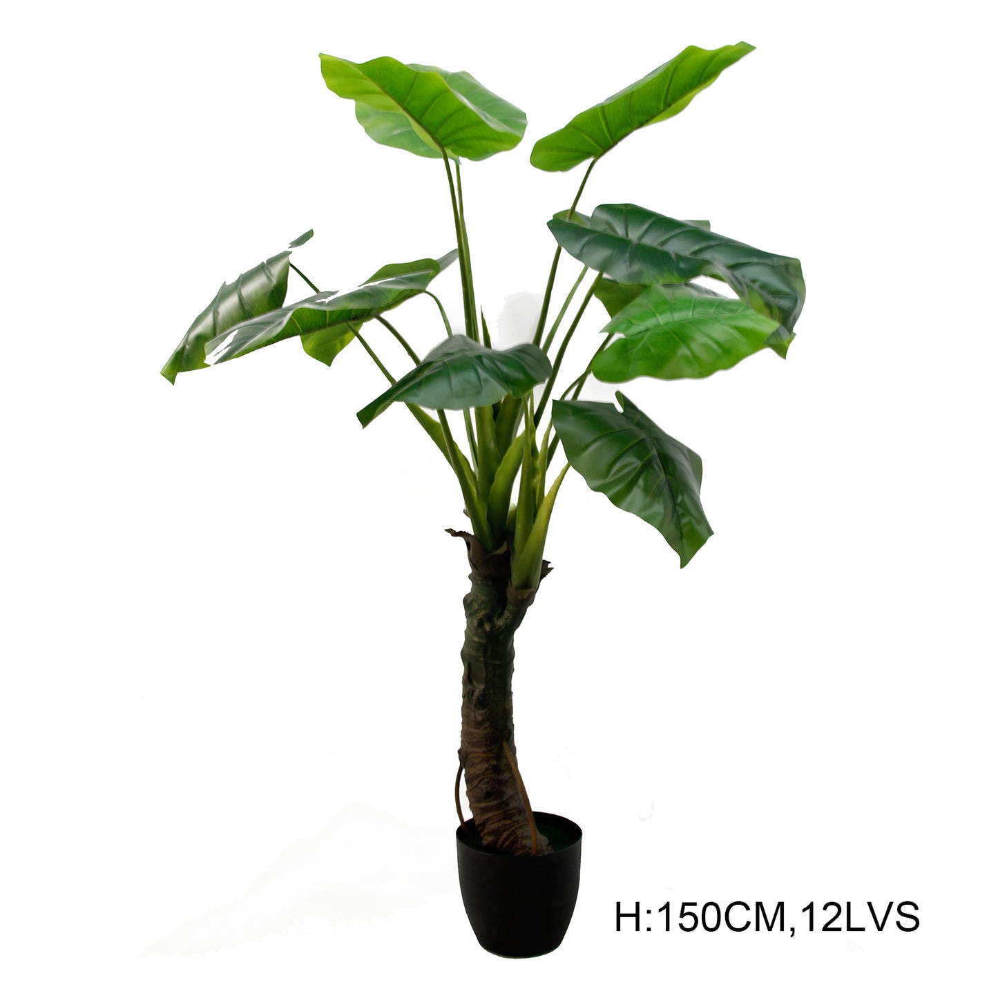 Big 180cm 6Foot Tall 3Trunks 18 Large Leaves Colocasia Esculenta Artificial Wild Taro Plant For Home Office Decor Yooly Plants - YL08120