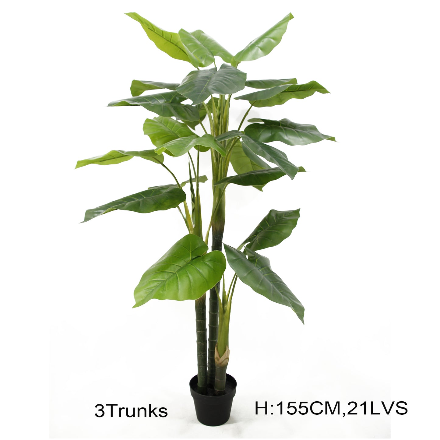 180cm 6Foot Tall 3Trunks 18 Large Leaves Colocasia Esculenta Artificial Wild Taro Plant For Home Office Decor Yooly Plants - YL08120