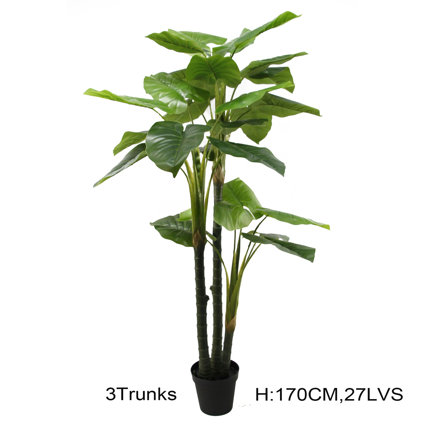 180cm 6Foot Tall 3Trunks 18 Large Leaves Colocasia Esculenta Artificial Wild Taro Plant For Home Office Decor Yooly Plants - YL08120