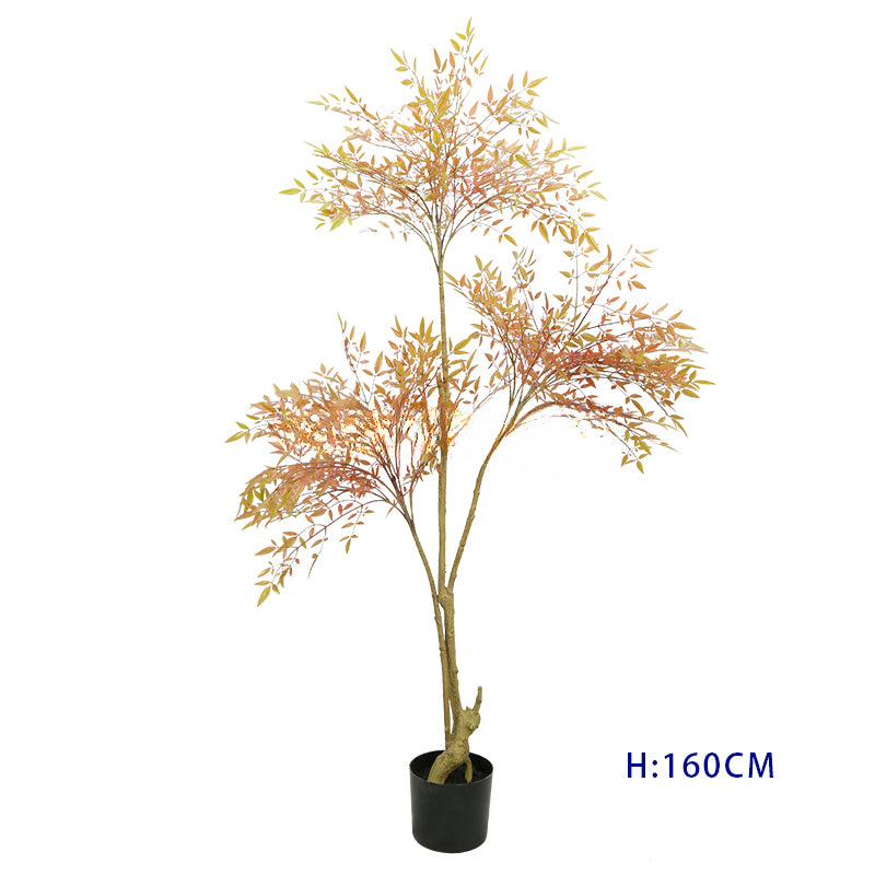 160CM Wholesale Artificial Bonsai Plants Faux Outdoor Potted Indoor Real Touch Nandina Tree For Home Decor Yooly Plants - YL21110206