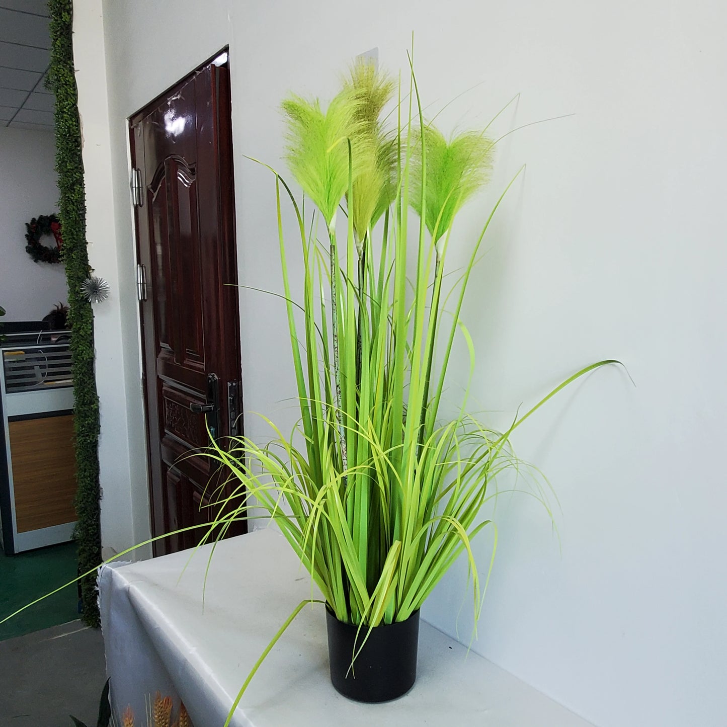 Artificial Flowers Decoration Simulation Reed Grass Flower Arrangement with Artificial Reed Green Plants Potted Plants Yooly Plants - YLS0039