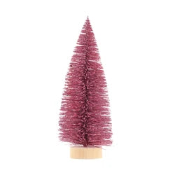 Artificial Mini Christmas Trees Frost Trees With Wooden Base Standing For Sisal Home Table Top Decoration Yooly Plants - YLS0001