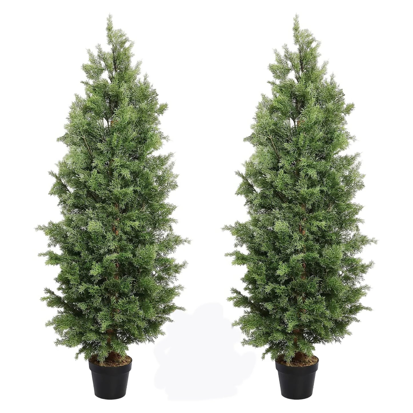 4ft Artificial Cone Topiary Cedar Trees in Pot Fake Cypress Plants Faux Mini Pine Silk Trees for Indoor Home Modern Decor Yooly Plants - YL1223