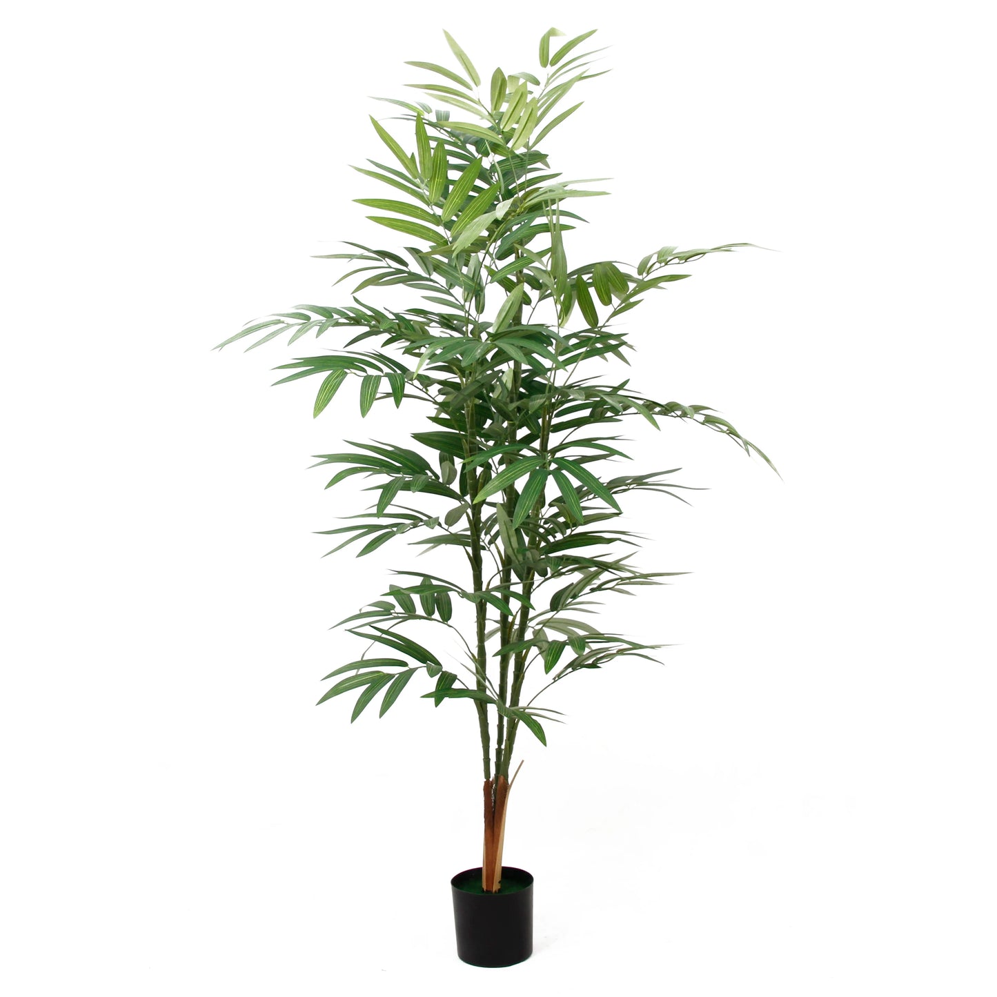 7 Feet Tall 210CM 3 Trunks 80 Foliage Giant Fake Bambusa Multiplex Artificial Fernleaf Hedge Bamboo Plant For Backyard Decor Yooly Plants - YL08043