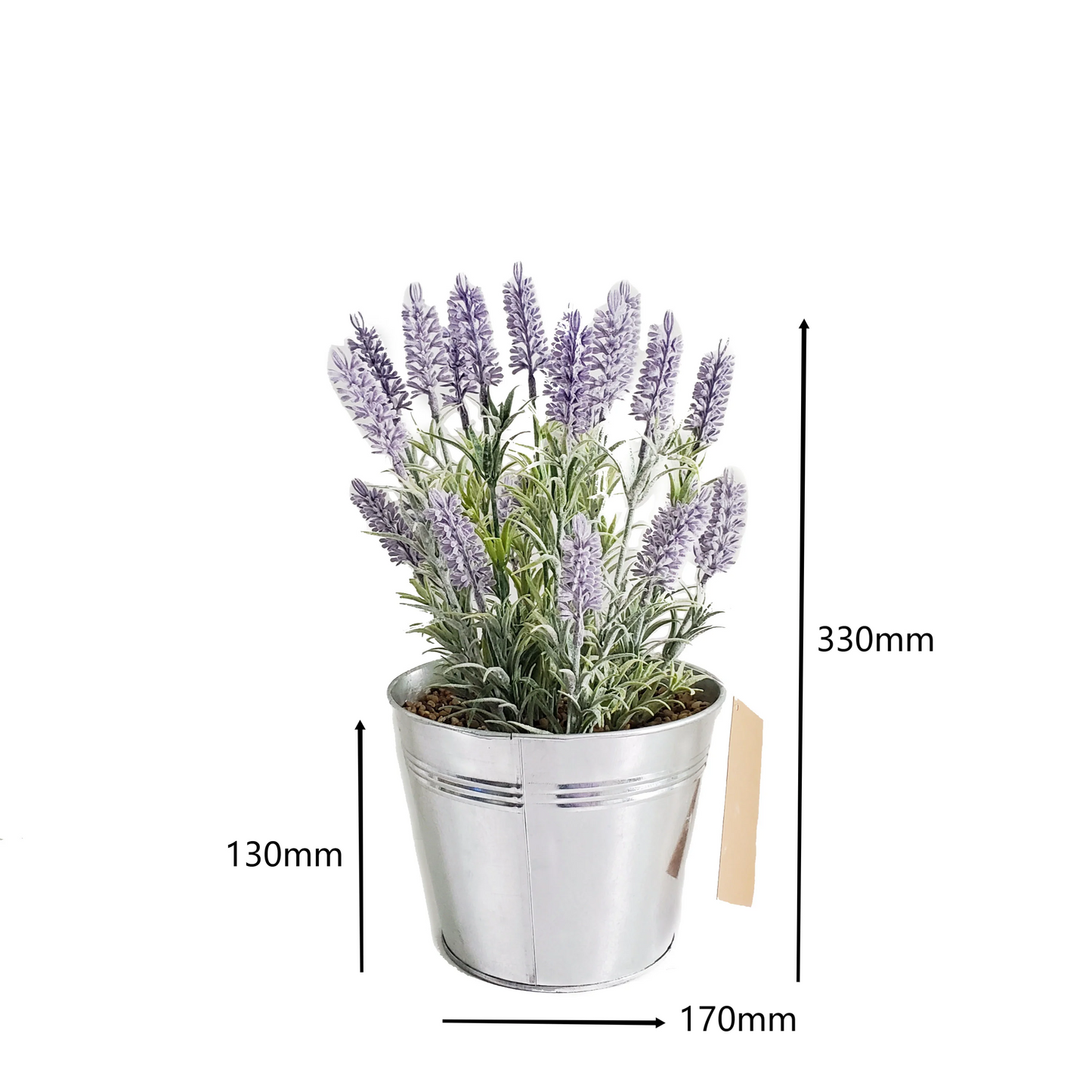 Artificial Lavender Plants in Silver Pot Life Faux Silk Flower Arrangement for Decor Home Decorative Yooly Plants - YLS0008