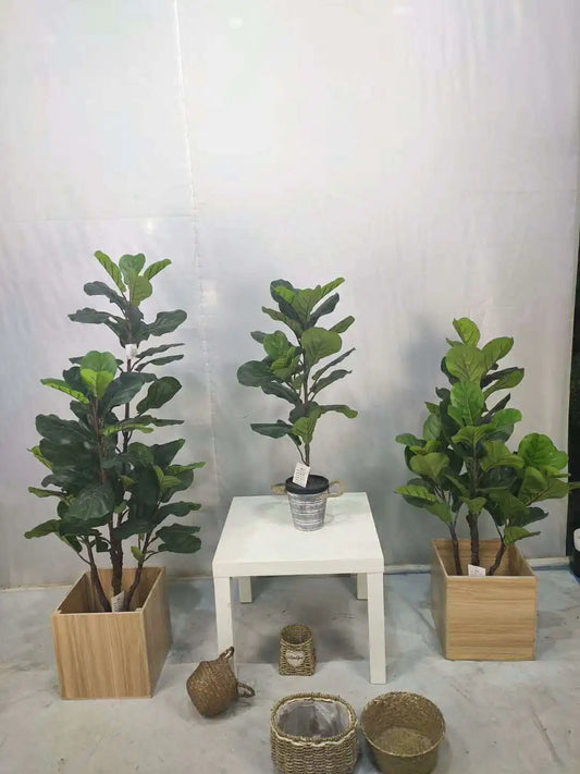 Fake Green Plants Big UV Resistant Artificial Ficus Fiddle Leaf Fig Tree For Indoor And Outdoor Decoration Yooly Plants - YL08134