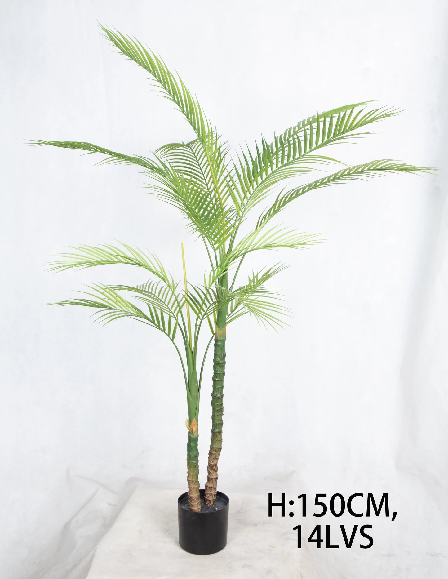 New Arrival 120cm 150cm 180cm High Quality Faux Potted Green Leaves Tropical Artificial Palm Tree For Living Room Art Decor Yooly Plants - YL0739