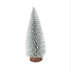 Artificial Mini Christmas Trees Frost Trees With Wooden Base Standing For Sisal Home Table Top Decoration Yooly Plants - YLS0001