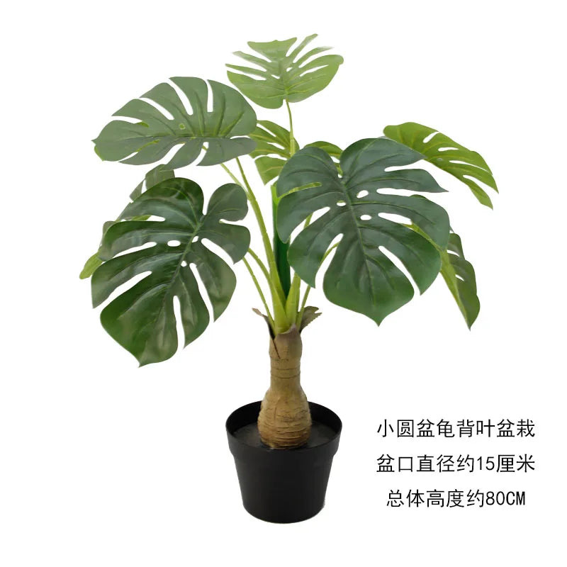 Plastic Leaves Potted Indoor Fake Bonsai Plant Outdoor Greenery Garden Supplies Artificial Monstera Tree Yooly Plants - YL08041