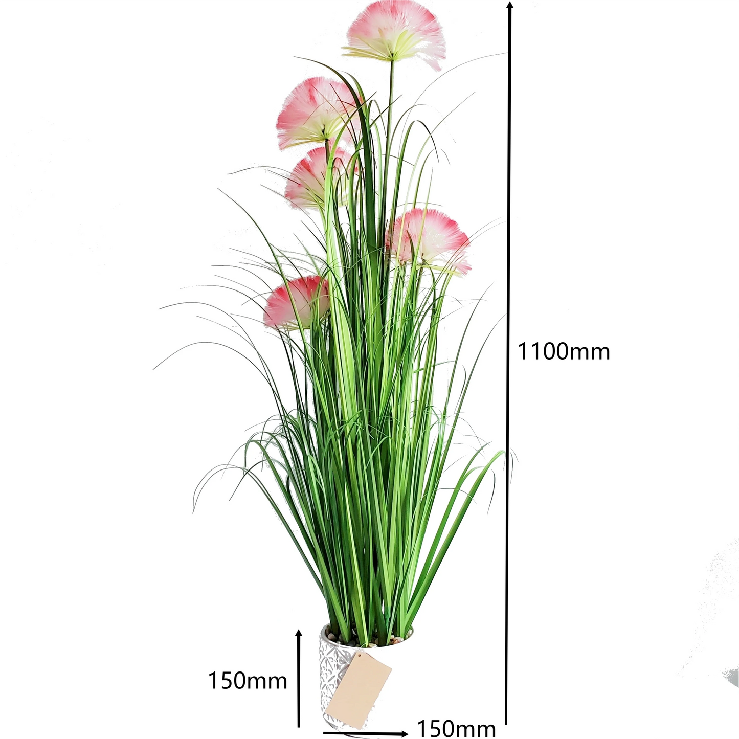 Artificial Potted Pink Pampas Grass Faux Flower of Reed Greenery Plants  Decor for Home Garden Decor Yooly Plant - YLS0012