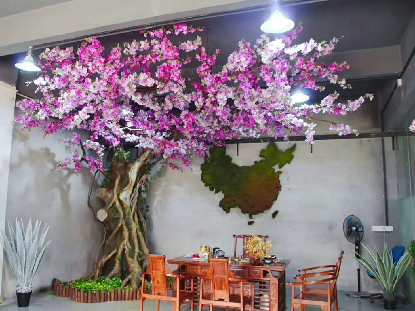 Pink White Red Artificial Indoor Cherry Blossom Tree Arches Fake Sakura Cherry Blossom Plant Yooly Plants - YL0666