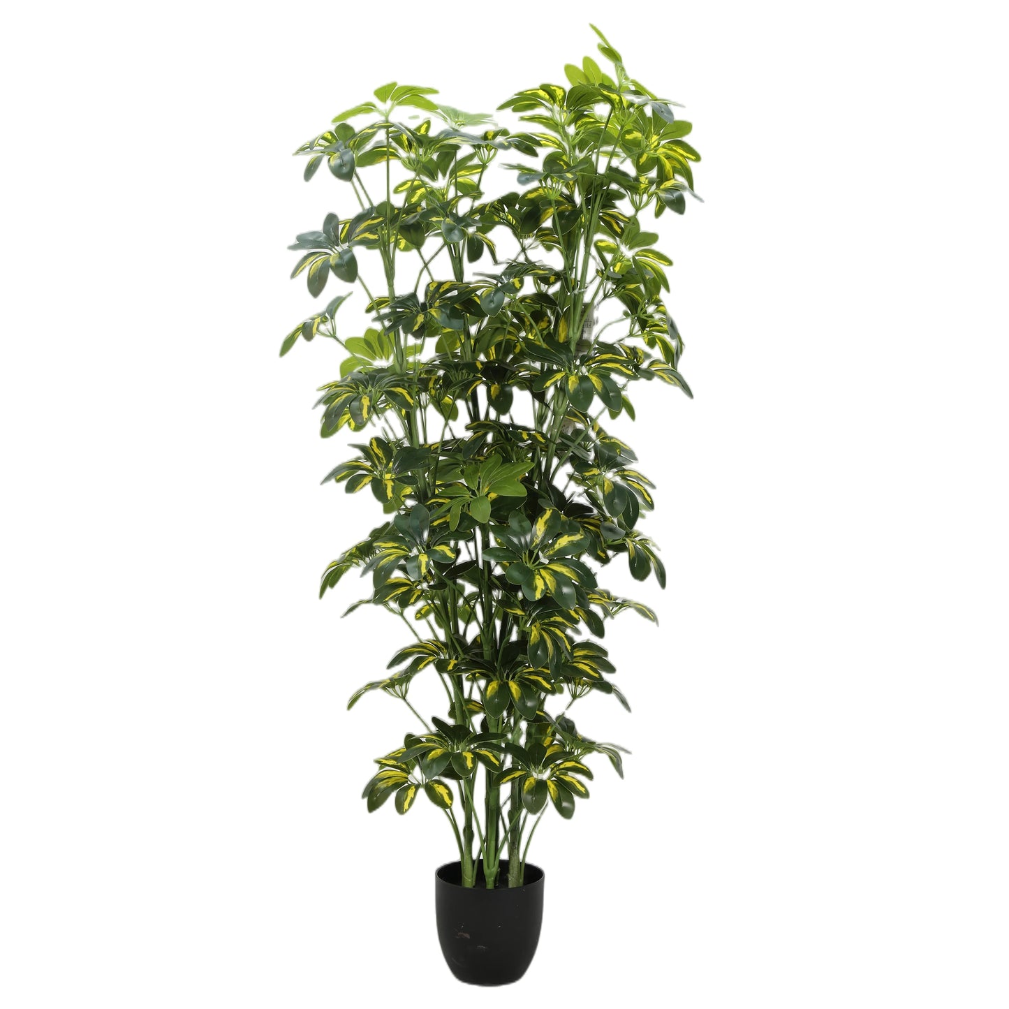 120CM 4FT Tall Faux Seven Star Leaf Tree Faux Potted Artificial Schefflera Tree For Home & Garden Decor Yooly Plants - YL220617