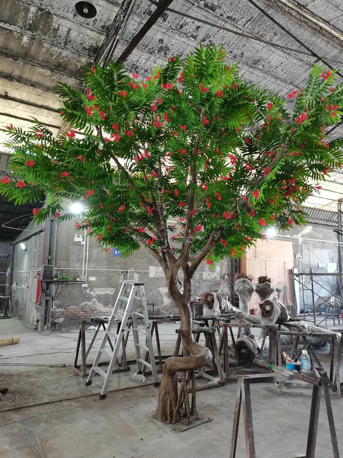 Factory Direct Sales High Simulation Large Fake Flame Tree Artificial Landscaping Tree Delonix Regia For Garden Home Decor Yooly Plants - YL0668