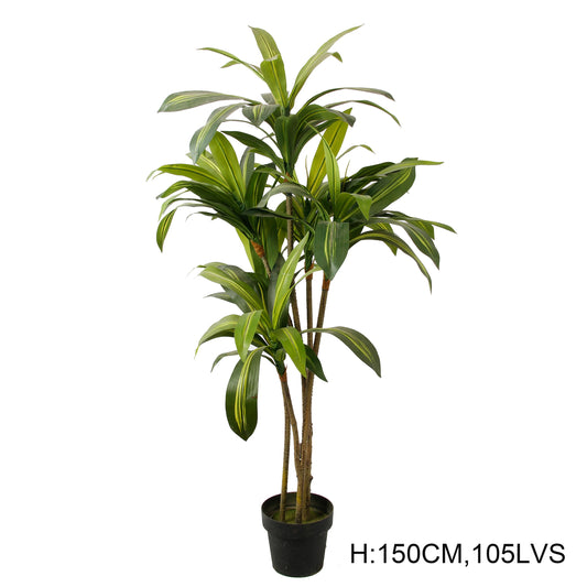 Faux Realistic Potted Bonsai Corn Plant Artificial Dracaena Fragrans Tree Dracaena Sanderiena For Home Decor Yooly Plants - YL07793