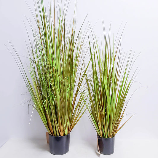 Realistic Looking Artificial Green PVC Onion Grass Plant in Pot  Faux Wheat Grass for Home Office Decor Yooly Plant - YLS0011