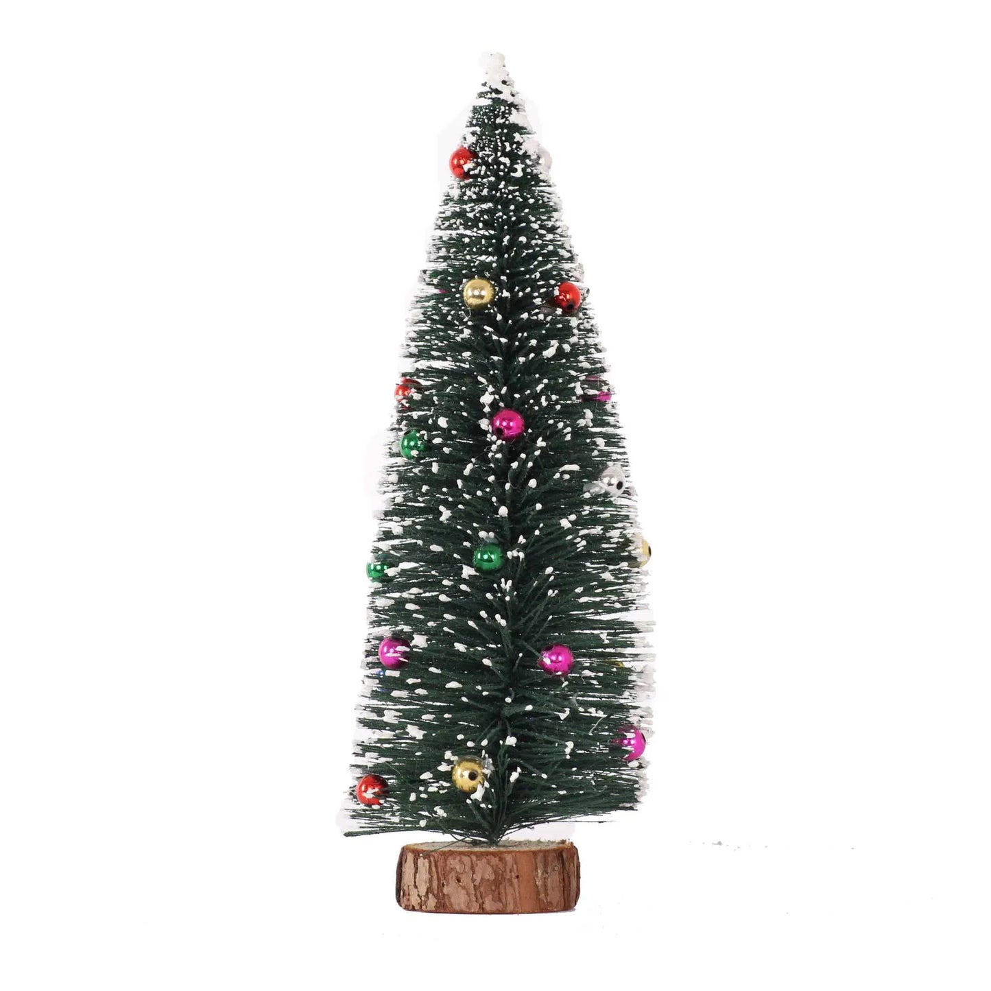 Artificial Mini Christmas Trees Frost Trees With Wooden Base Standing For Sisal Home Table Top Decoration Yooly Plants - YLS0001