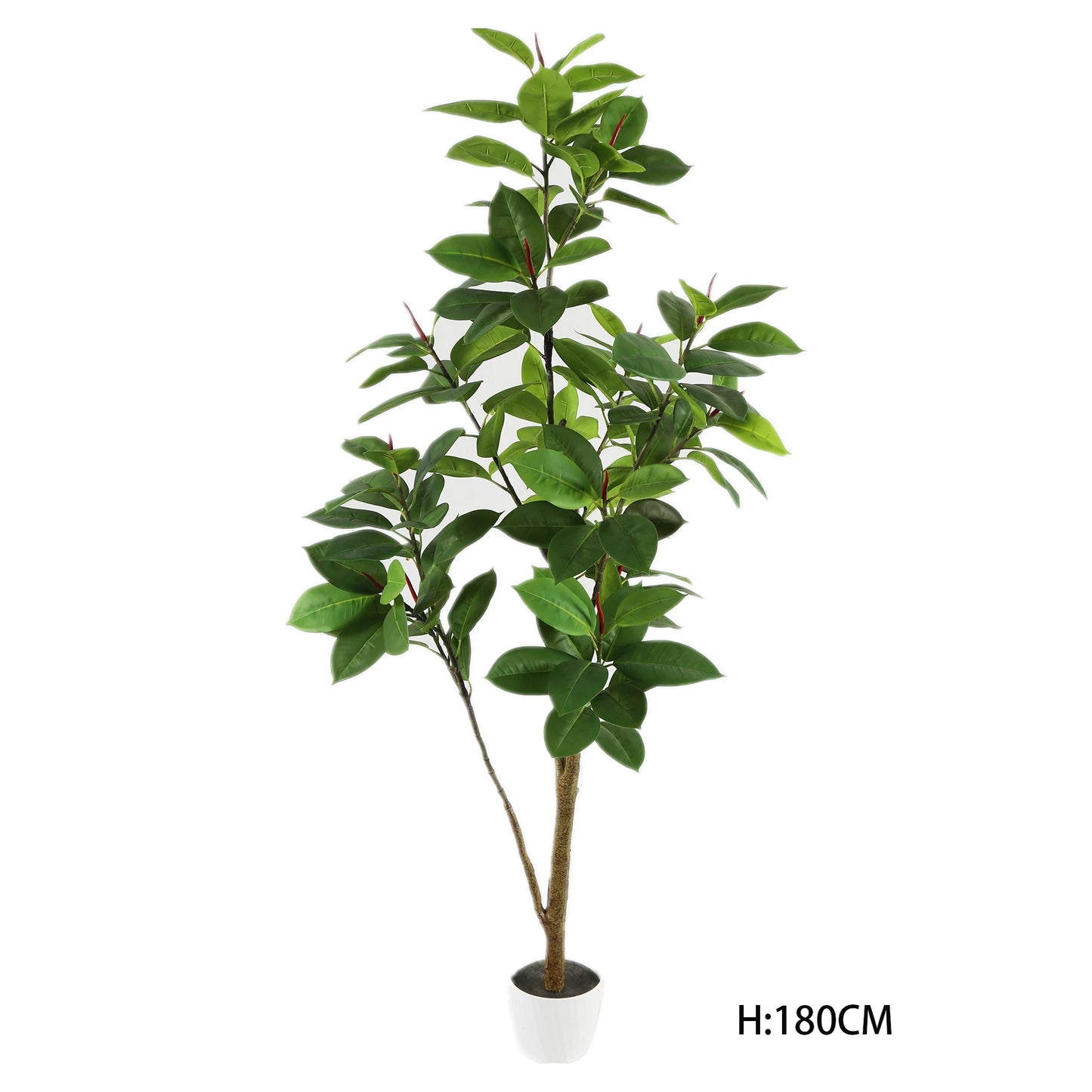 180CM 6FT Tall Realistic Large Fake Green Plant In Pot Artificial Rubber Tree For Outdoor and Indoor Decoration Yooly Plants - YL011