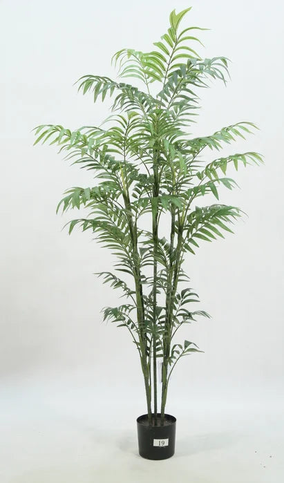 7 Feet Tall 210CM 3 Trunks 80 Foliage Giant Fake Bambusa Multiplex Artificial Fernleaf Hedge Bamboo Plant For Backyard Decor Yooly Plants - YL08043