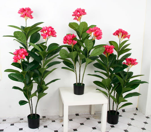 High Simulation Fake Greenery Plants With Pot Plumeria Rubra Red Flower Tree For Indoor Outdoor Decoration Yooly Plants -YL08110