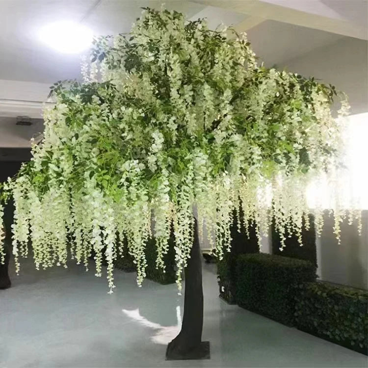 Factory Wholesale Real Touch Potted Faux Wisteria Flowers Tree Artificial White Wisteria Tree For Indoor Home Garden Decor Yooly Plants - YL4023