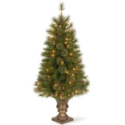 artificial christmas trees Artificial Tree For Entrances and Christmas Includes Pre-strung White Lights Montclair Spruce with Stand Yooly Plant - YLS0009