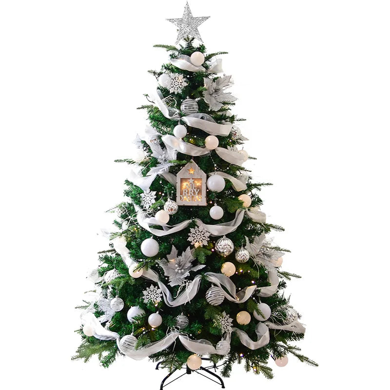 Artificial Christmas Tree with Accessories and Lights Remote and Timer Champagne Christmas Decorations 7 Feet Full Tree Ornament Yooly Plants - YLS0008