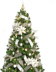 Artificial Christmas Tree with Accessories and Lights Remote and Timer Champagne Christmas Decorations 7 Feet Full Tree Ornament Yooly Plants - YLS0008