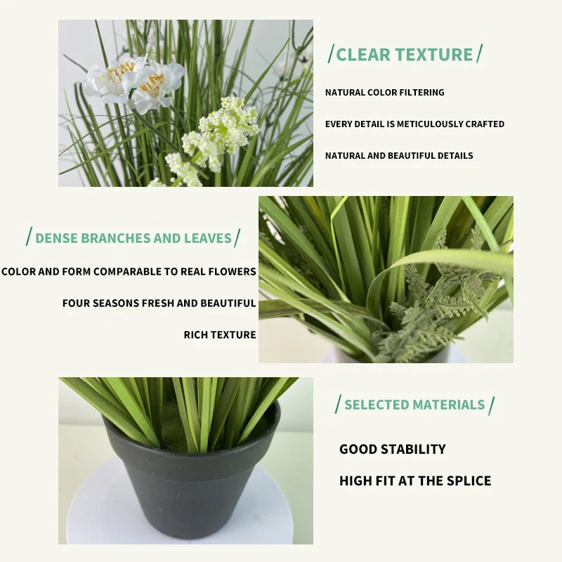 Artificial Onion Grasses Artificial Plants Indoor Plant Decoration White Artificial Flowers Plastic Plants Potted Plants Yooly Plants - YLS9231