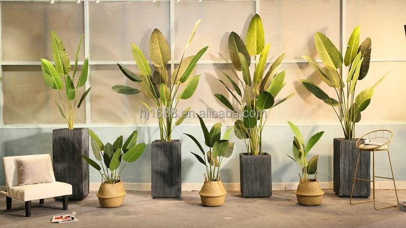 Home & Garden Decorative Tropical Artificial Plants Fake Traveler Banana Tree in Pot with Moss Yooly Plants - YL02282