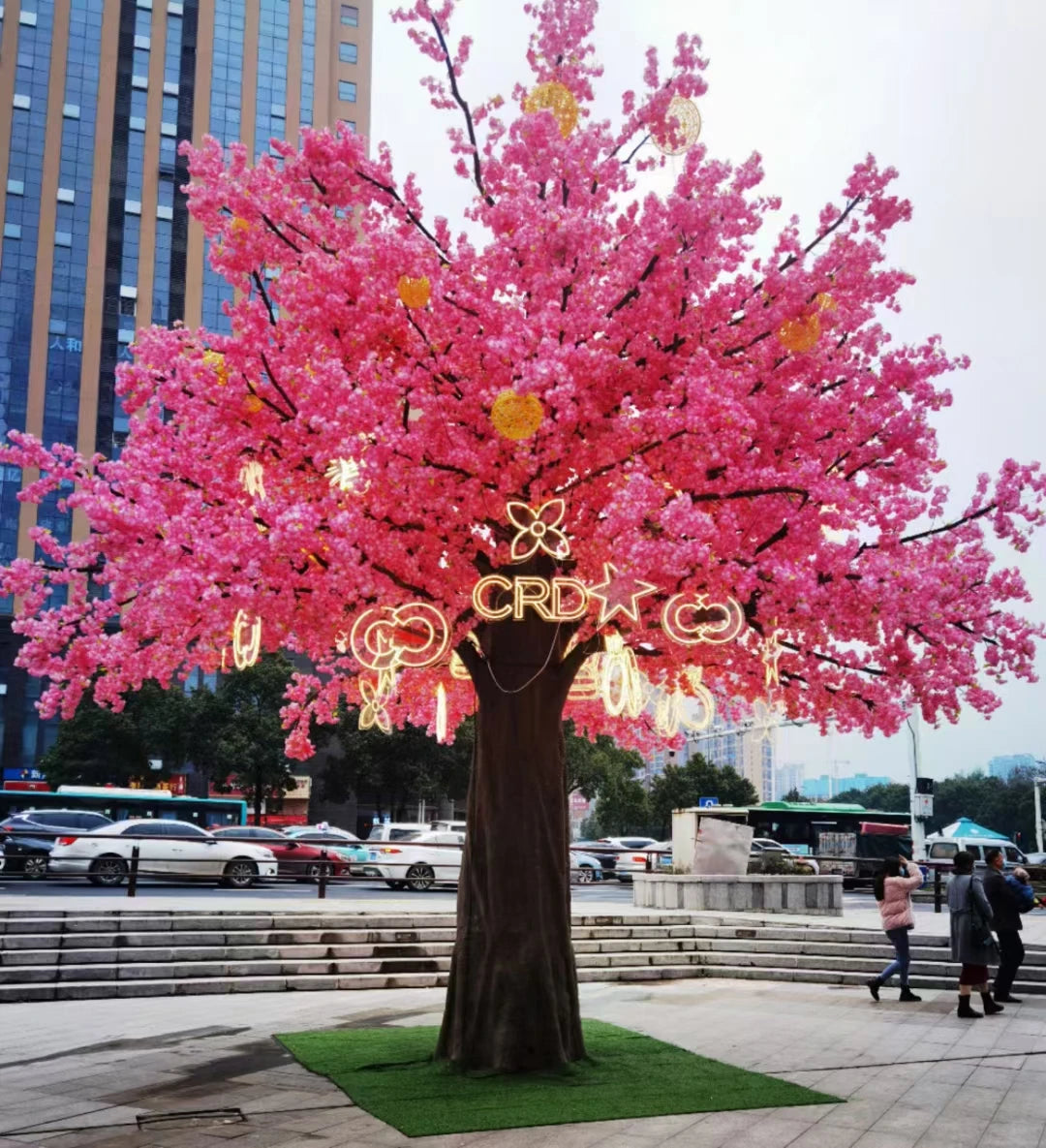 Pink White Red Artificial Indoor Cherry Blossom Tree Arches Fake Sakura Cherry Blossom Plant Yooly Plants - YL0666