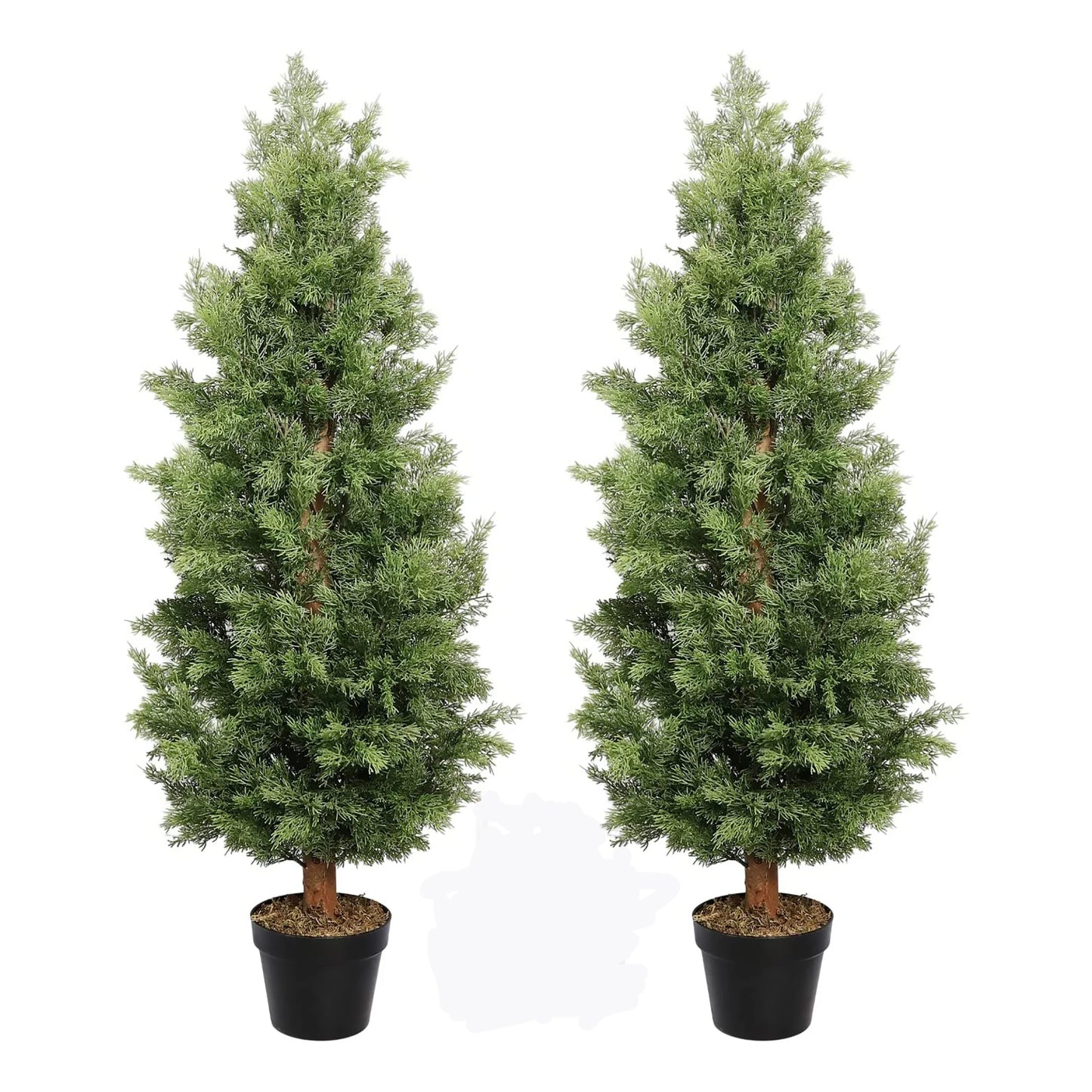 4ft Artificial Cone Topiary Cedar Trees in Pot Fake Cypress Plants Faux Mini Pine Silk Trees for Indoor Home Modern Decor Yooly Plants - YL1223