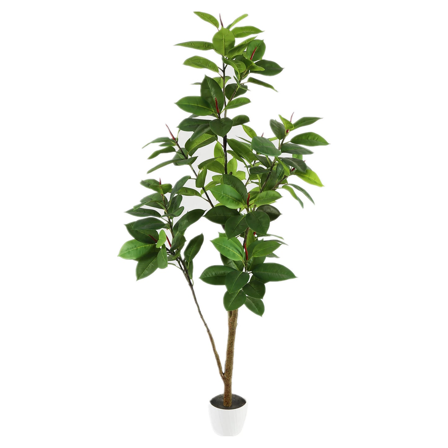 180CM 6FT Tall Realistic Large Fake Green Plant In Pot Artificial Rubber Tree For Outdoor and Indoor Decoration Yooly Plants - YL011