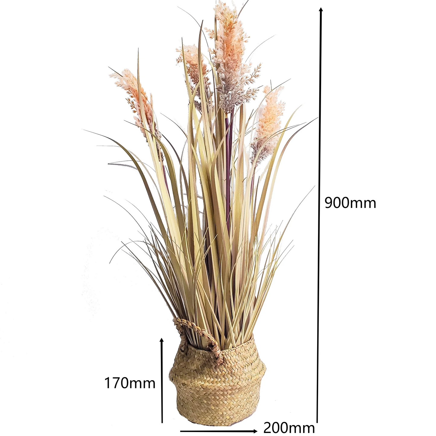 Artificial Light Pink Wheat Flowers Plants Plastic Wheat Grass Faux Dried Immortal Rice Greenery Shrubs for Home Decor Yooly Plants - YLS0051