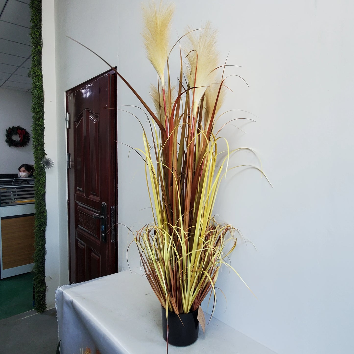 Plastic Timothy Grass Artificial Long Reed Grass Autumn Onion Grass Potted Plants Flower Pot for Home Garden Decor Yooly Plants - YLS0041