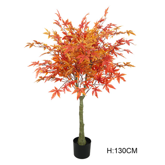 High Simulation Potted Plant Red Artificial Maple Leaf Tree With Leaves For Interior Home Office Decor Yooly Plants - YL1209