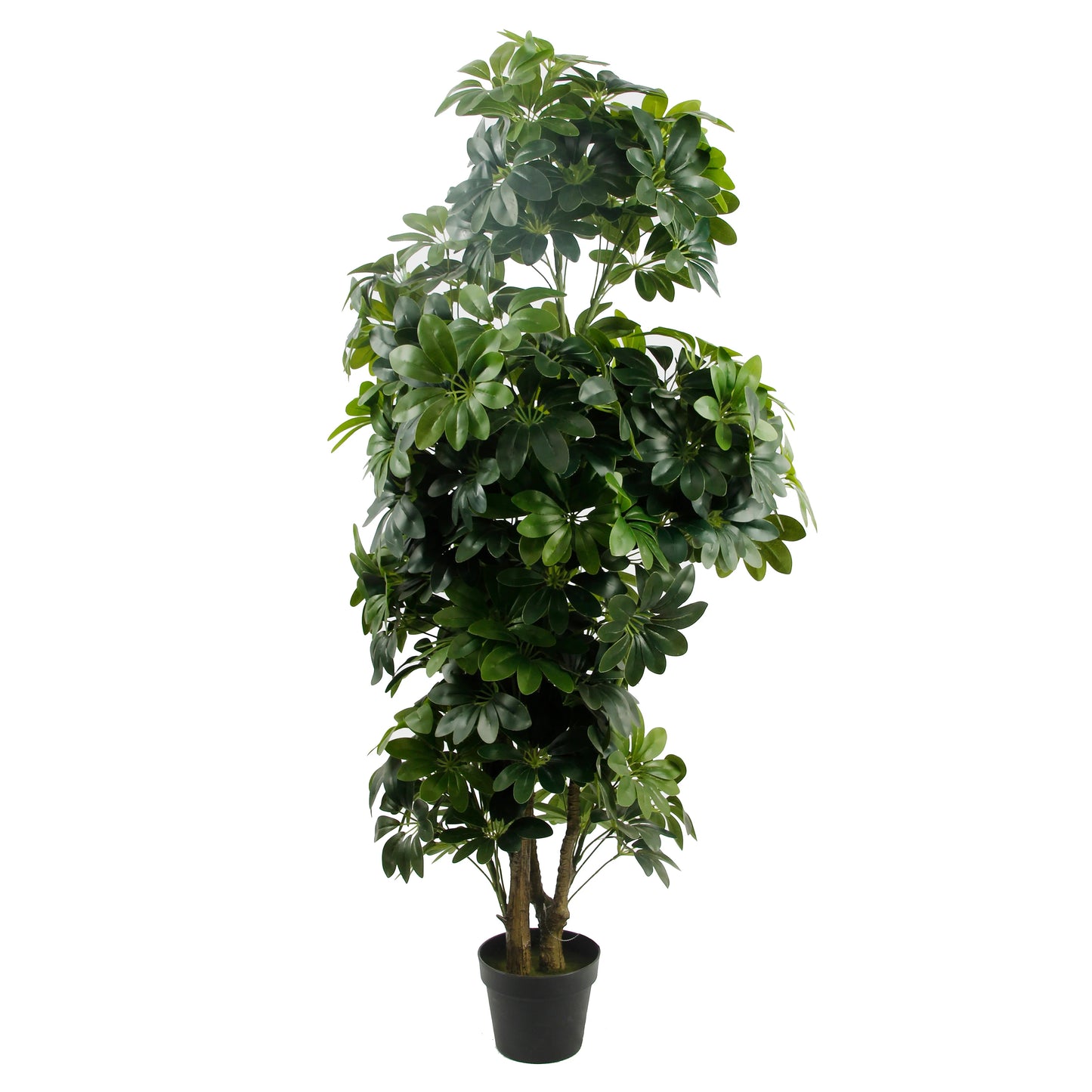 120CM 4FT Tall Faux Seven Star Leaf Tree Faux Potted Artificial Schefflera Tree For Home & Garden Decor Yooly Plants - YL220617