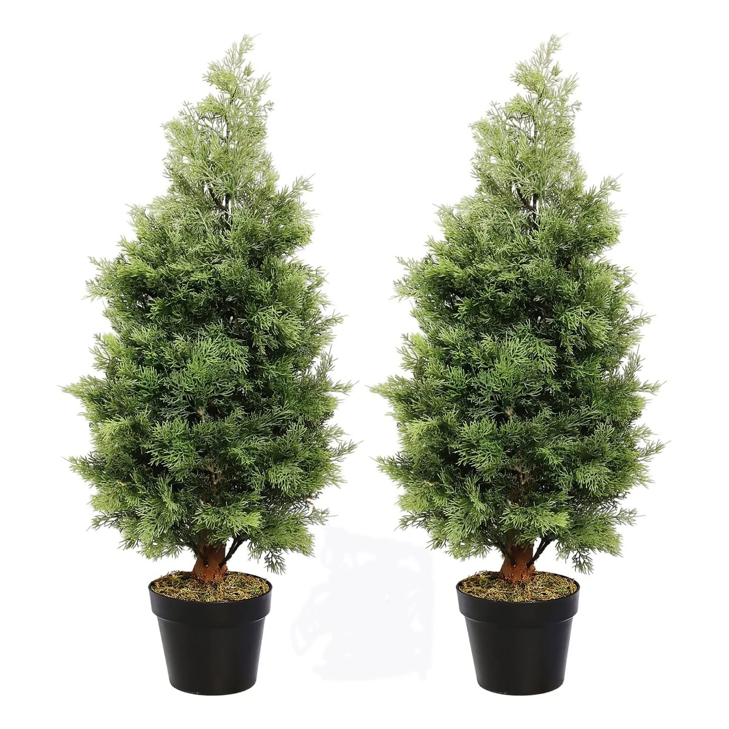 4ft Artificial Cone Topiary Cedar Trees in Pot Fake Cypress Plants Faux Mini Pine Silk Trees for Indoor Home Modern Decor Yooly Plants - YL1223