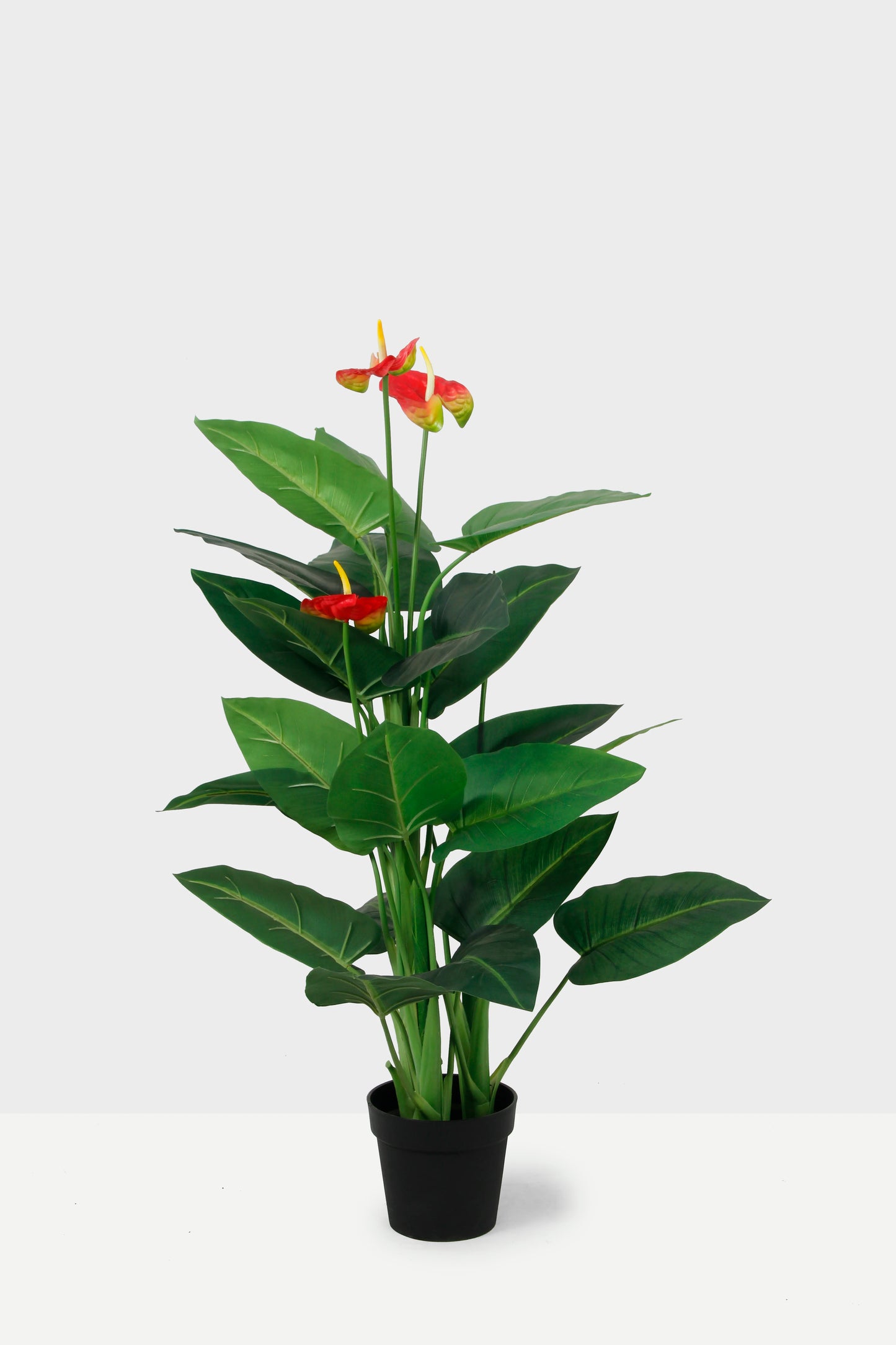 New Faux Bonsai Flowers High Simulation Plastic Potted Plant Artificial Anthurium Andraeanum for Home Office Wedding Decoration Yooly Plants - YL08038