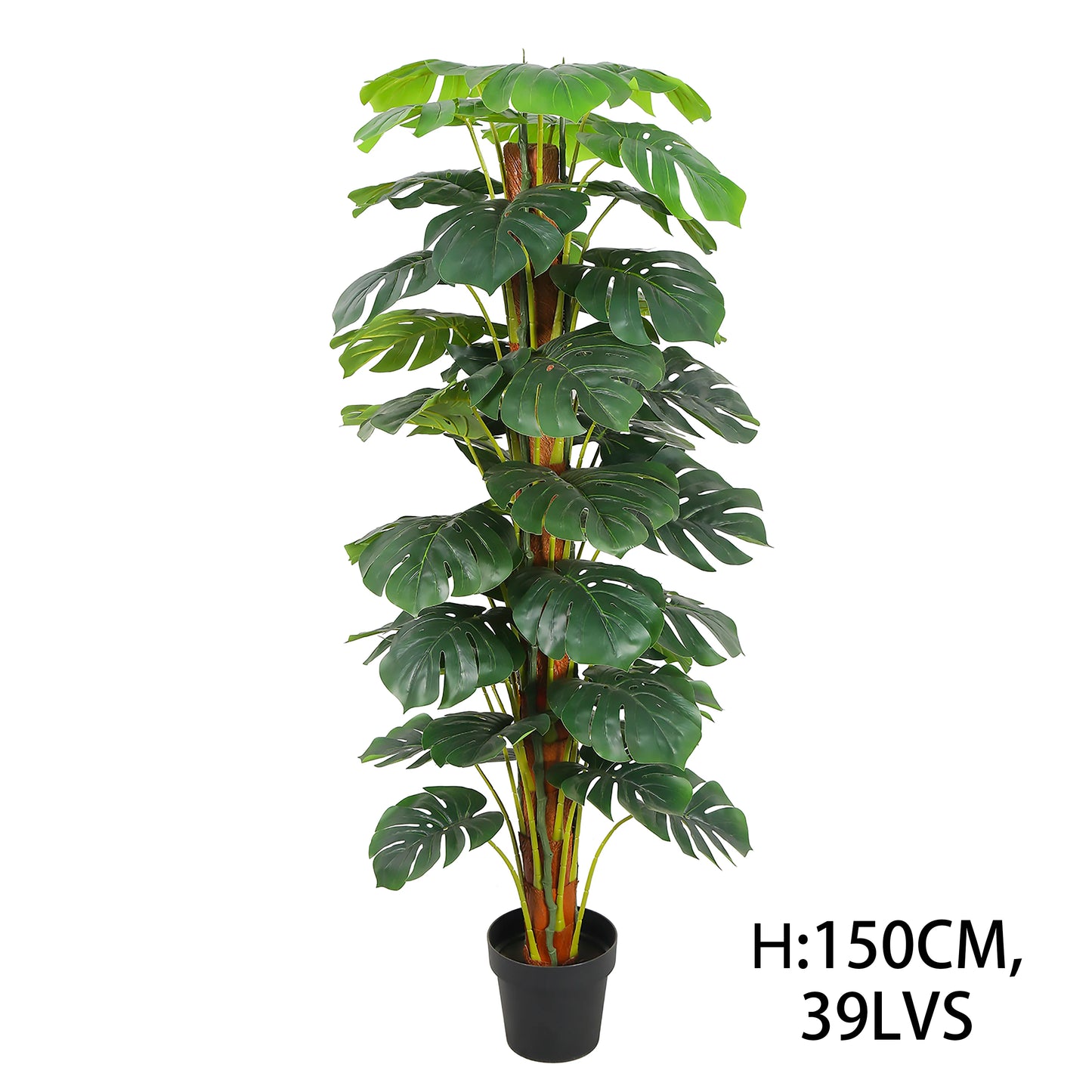 Plastic Leaves Potted Indoor Fake Bonsai Plant Outdoor Greenery Garden Supplies Artificial Monstera Tree Yooly Plants - YL08041