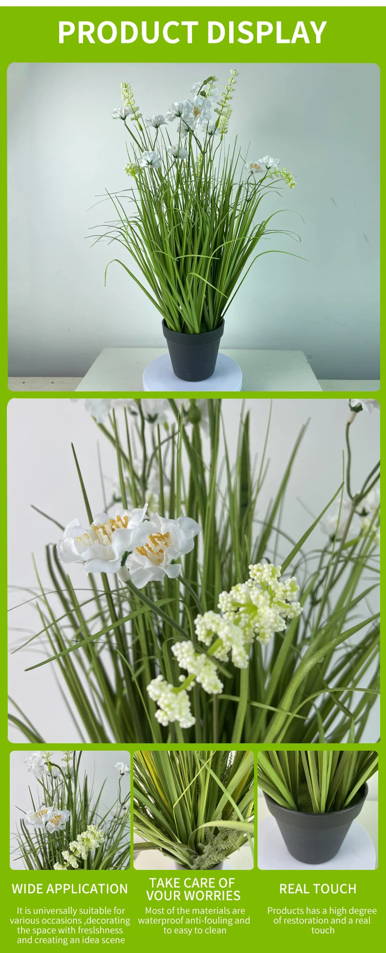 Artificial Onion Grasses Artificial Plants Indoor Plant Decoration White Artificial Flowers Plastic Plants Potted Plants Yooly Plants - YLS9231