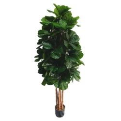 180CM Tall 6Trunks 203 Leaves Real Touch Faux Lyrata Potted Plants Artificial Ficus Fiddle Leaf Fig Tree For Interior Decor Yooly Plants - YL11138