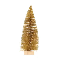 Artificial Mini Christmas Trees Frost Trees With Wooden Base Standing For Sisal Home Table Top Decoration Yooly Plants - YLS0001