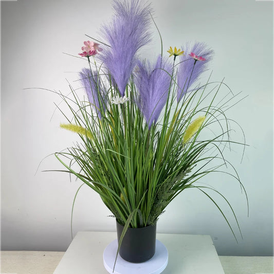 Customized PVC Plastic Purple Onion Grass Bonsai Decoration Plant Artistic Green Plants Small Bonsai Yooly Plant - YLS10009