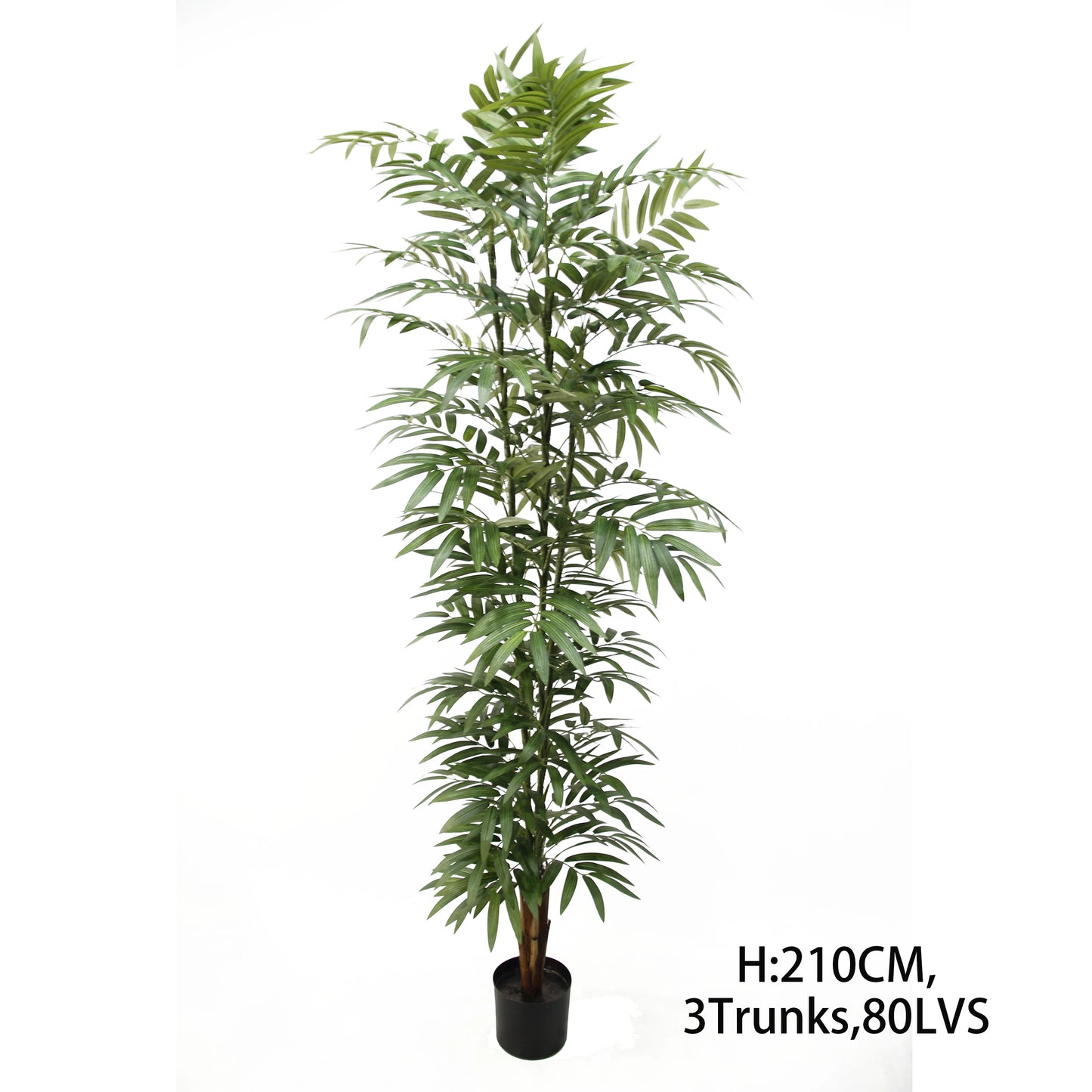 7 Feet Tall 210CM 3 Trunks 80 Foliage Giant Fake Bambusa Multiplex Artificial Fernleaf Hedge Bamboo Plant For Backyard Decor Yooly Plants - YL08043