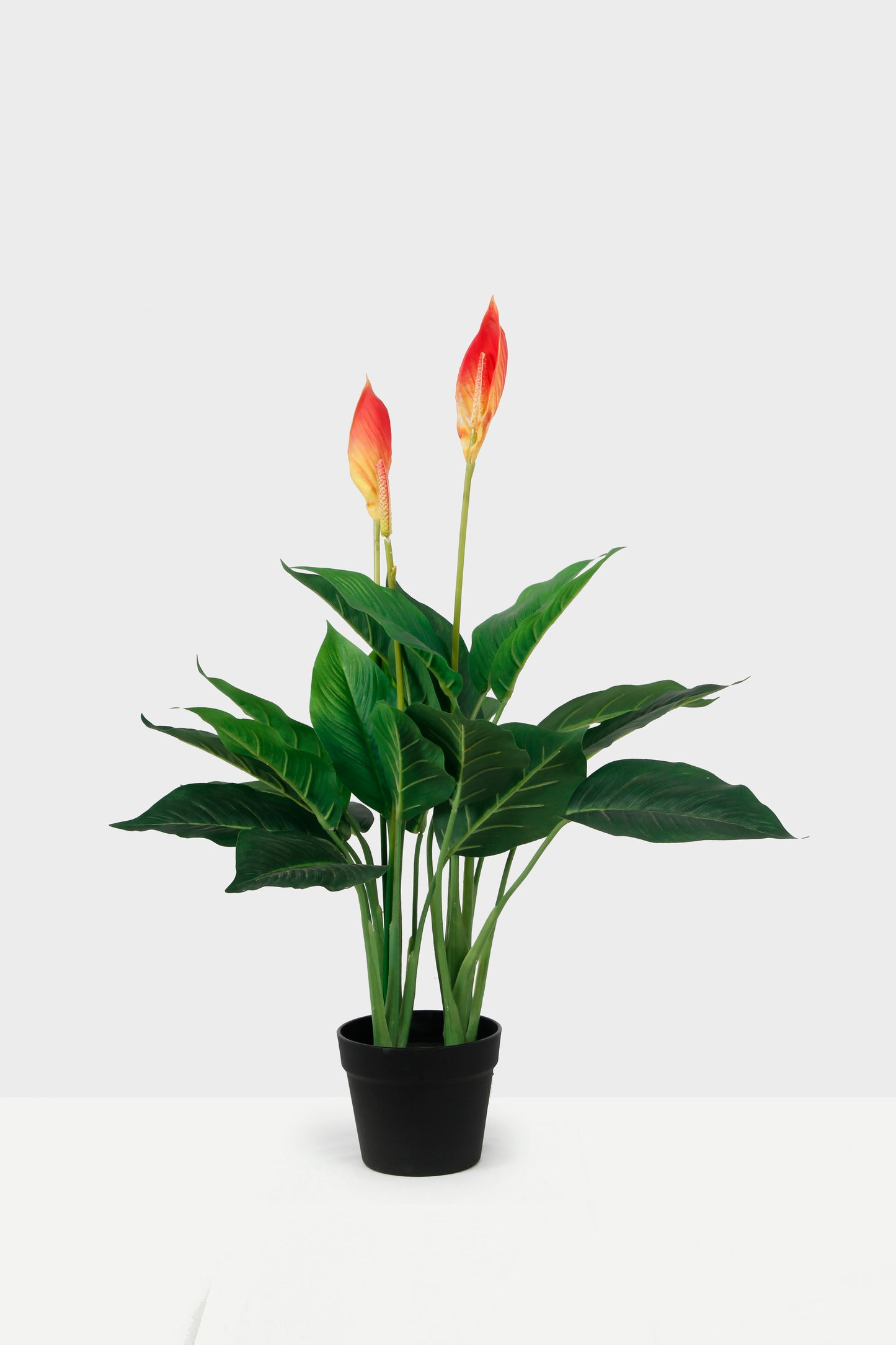 New Faux Bonsai Flowers High Simulation Plastic Potted Plant Artificial Anthurium Andraeanum for Home Office Wedding Decoration Yooly Plants - YL08038