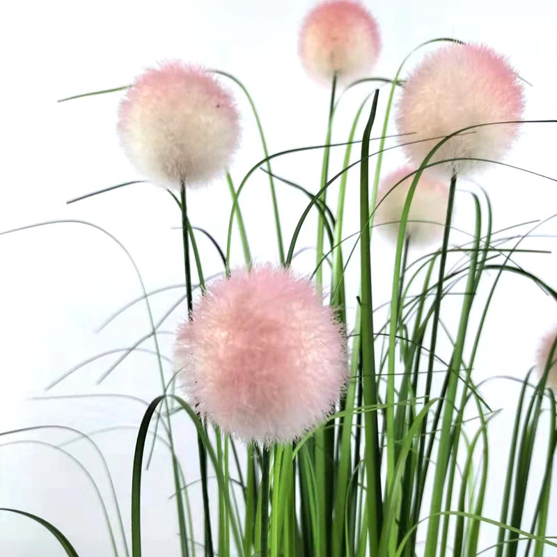 Customized Artificial Plant Potted Home Decoration Flower Ball Dandelion Onion Grass Plastic Customized Size Plants Yooly Plant - YLS0008