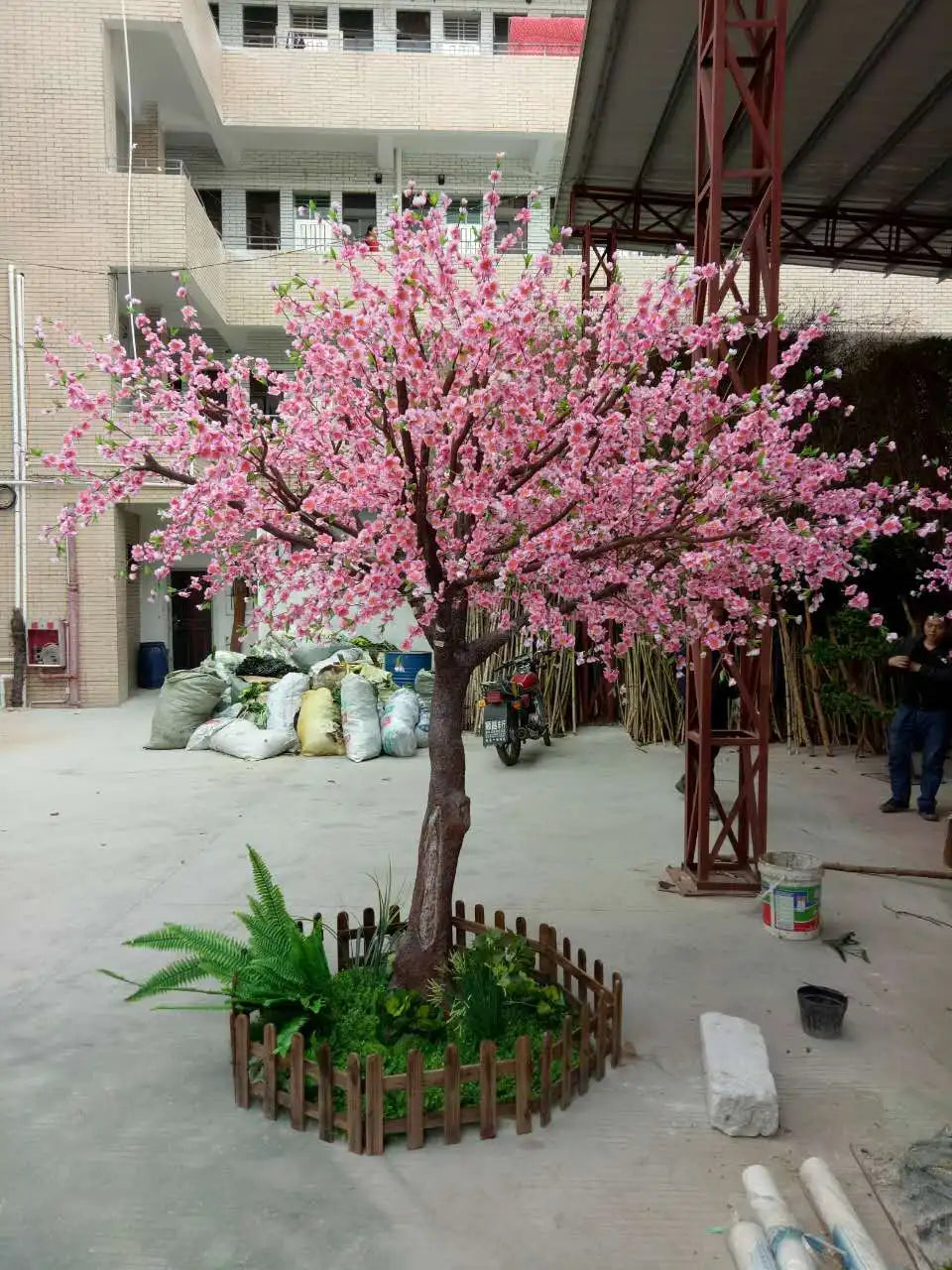 Home Garden Decoration High Quality Cheap Price Faux Big Tree Artificial Peach Blossom Flower Tree For Landscaping & Decking Yooly Plants - YL0666